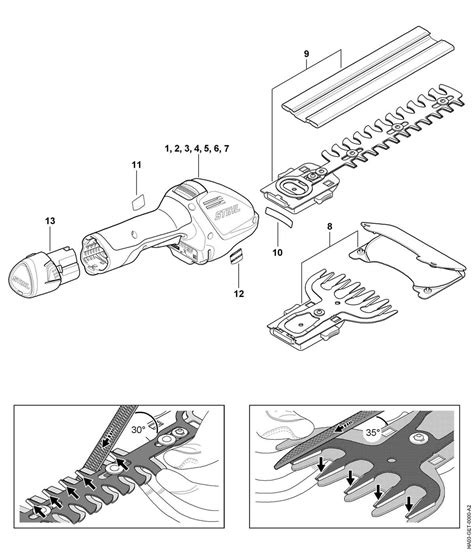 Schéma technique montrant le mécanisme de changement rapide de lame sur le STIHL HSA 26