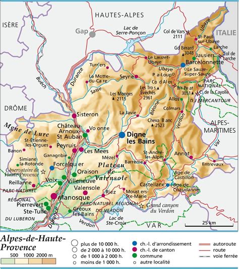 Carte des Alpes-de-Haute-Provence