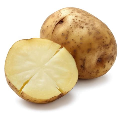 Illustration d'une pomme de terre 'Chérie' coupée en deux, montrant la peau rouge et la chair jaune ferme