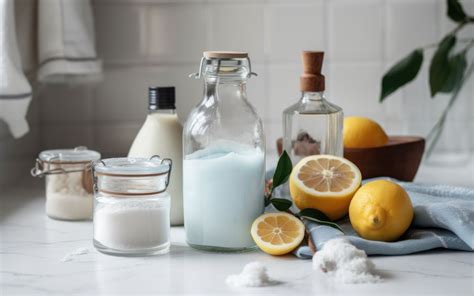Produits ménagers écologiques faits maison avec des cristaux de soude