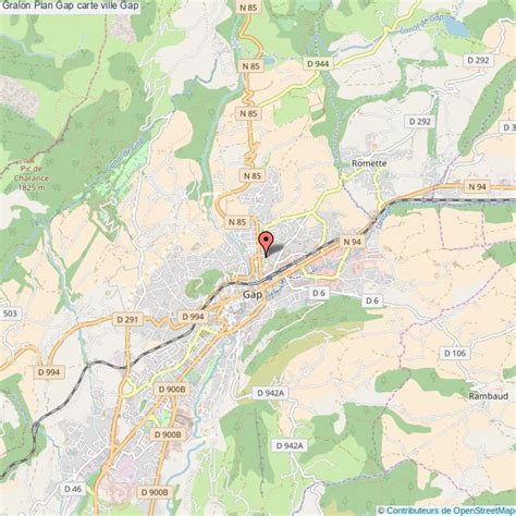 Plan de la ville de Gap avec indication des zones résidentielles et forestières