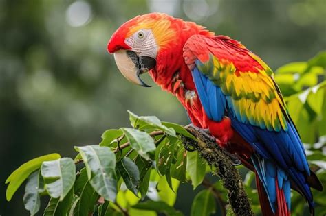 Perroquet coloré perché sur une branche