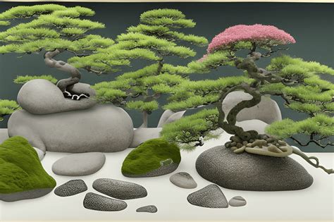 Illustration d'un espace zen avec un bonsaï bien entretenu sur un support adapté
