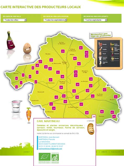 Carte interactive simplifiée des producteurs en circuits courts dans la Drôme et l'Ardèche