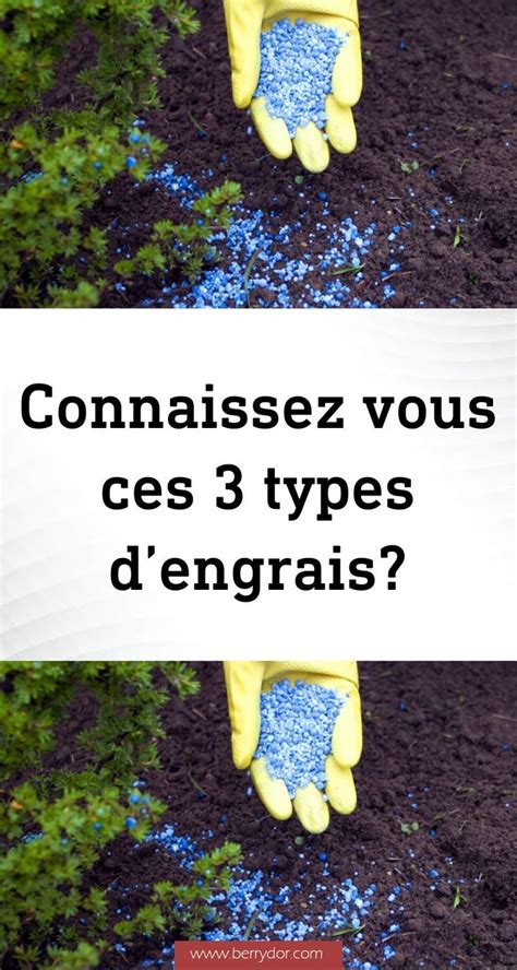 Différents types d'engrais naturels