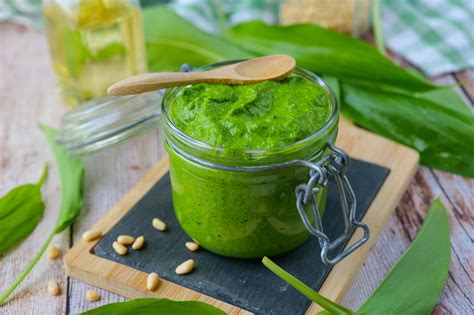 Pesto d'ail des ours dans un bocal