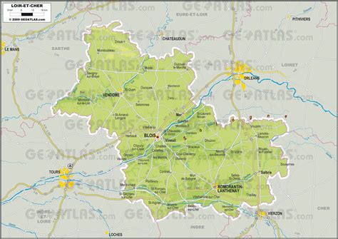 carte schématique des zones agricoles du Loir-et-Cher