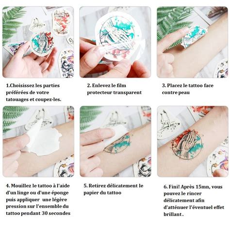 Instructions d'application d'un tatouage éphémère