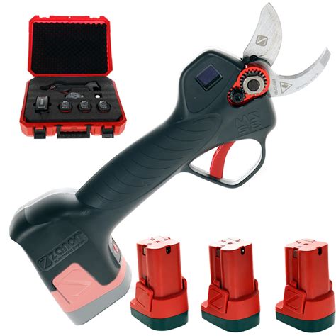 Vue d'ensemble du contenu d'une mallette de sécateur électrique Zanon