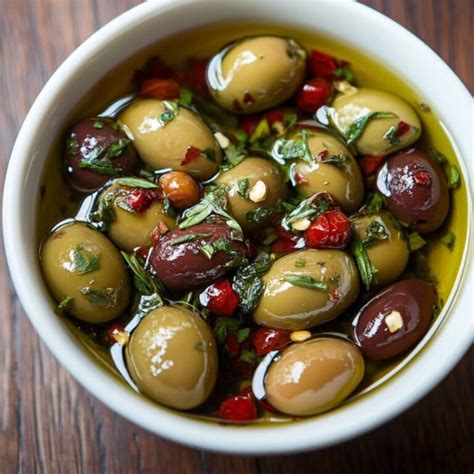 plat d'olives marinées