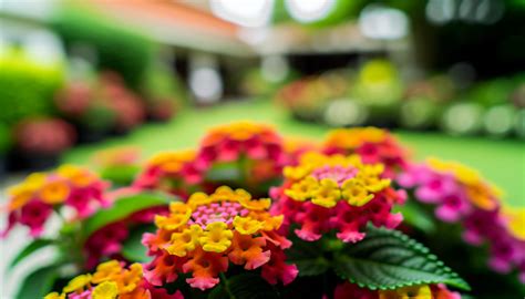 Vue d'ensemble d'un massif de lantanas aux couleurs variées