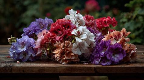 Diversité des fleurs de géraniums
