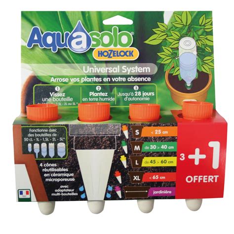 Exemple de cônes diffuseurs Aquasolo de différentes couleurs