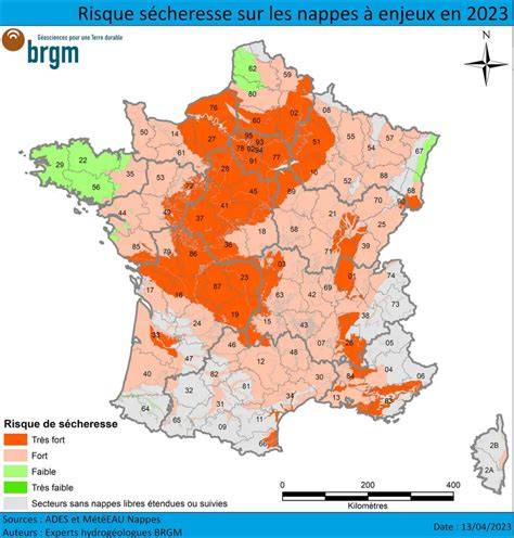 carte de l'Aveyron indiquant les différents niveaux d'alerte sécheresse par bassin versant