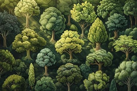 Différentes essences d'arbres miniatures cultivées à partir de kits