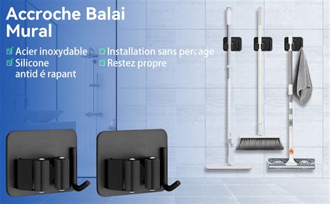 Collection de manches de balai de différentes longueurs et matériaux