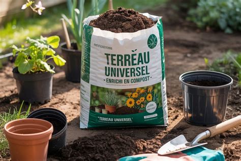 Image d'un pot en tissu rempli de terreau fertile avec des plantes potagères