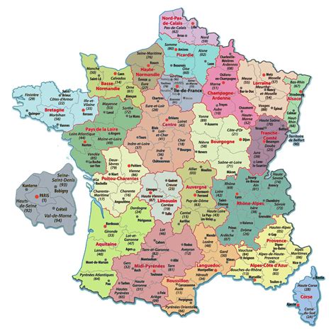 Carte de France avec les départements couverts par Terrena