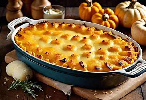 Gratin de courge butternut et chou-fleur doré au four