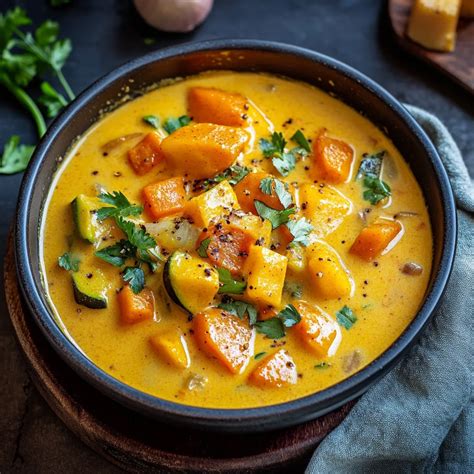Curry végétarien avec chou-fleur, butternut et lait de coco