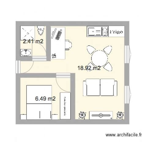 Plan d'un studio avec coin montagne