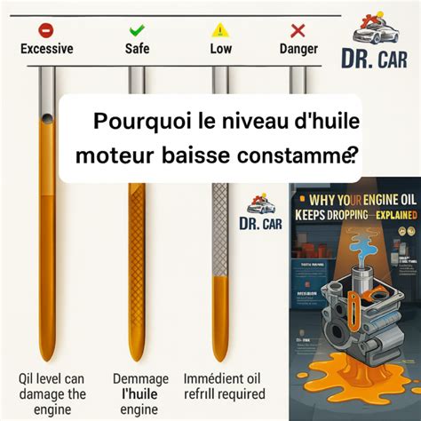 Diagramme de vérification du niveau d'huile moteur