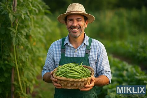 Panier de haricots verts fraîchement récoltés