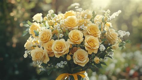Image d'un bouquet de roses jaunes vibrantes