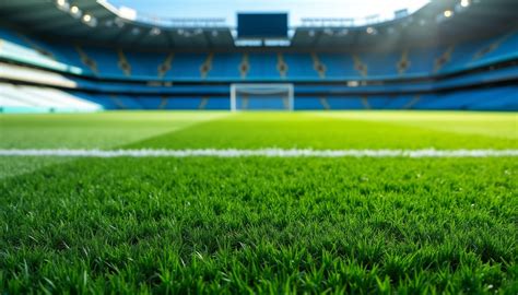 Vue panoramique d'un terrain de sport en gazon synthétique de haute qualité