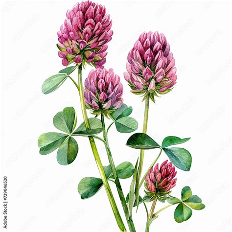 Illustration botanique du Trifolium pratense
