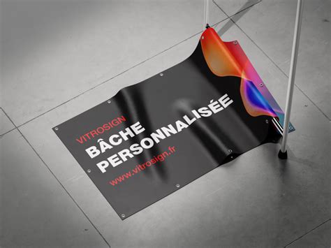 Exemple de bâche publicitaire avec fourreau pour suspension