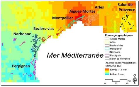 Schéma illustrant les contrastes climatiques entre le littoral méditerranéen et les zones intérieures
