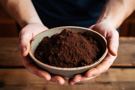 Marc de café dans une main