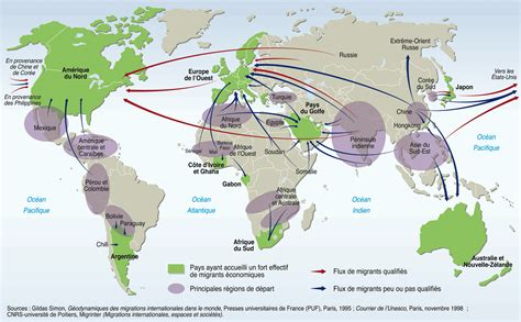 Carte mondiale illustrant les flux migratoires de plantes invasives et les zones les plus touchées par les invasions.