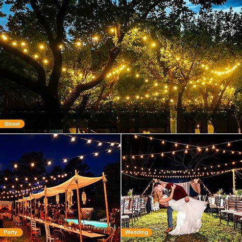 Guirlande guinguette illuminant une terrasse de jardin en soirée