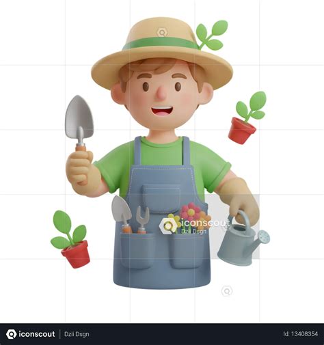 Illustration d'un enfant jardinier tenant un arrosoir