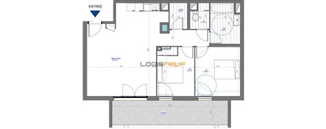 Plan détaillé d'un appartement de 54 m² à la Résidence Les Constellations