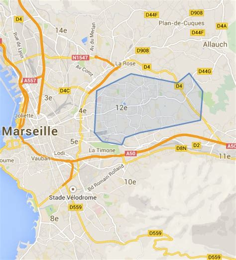 Carte du 12e arrondissement de Marseille avec les infrastructures clés