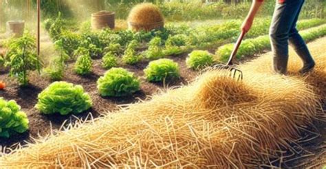 Illustration d'un jardin paillé avec des cultures saines