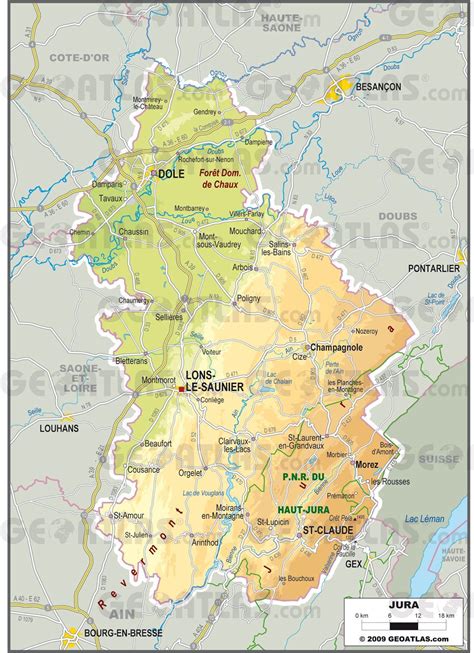 Carte du Jura et de ses régions fromagères