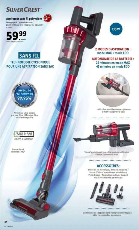 Aspirateur balai sans fil Silvercrest