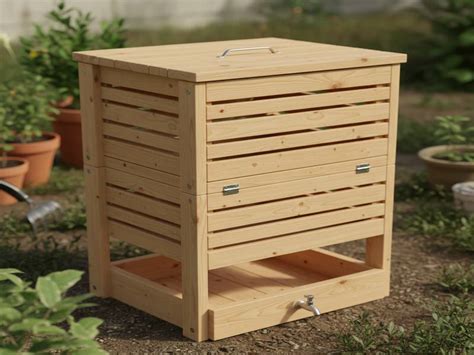 Lombricomposteur en bois et vers de compost