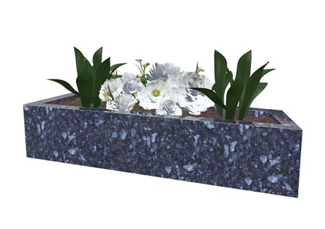 jardinière funéraire en granit sur monument