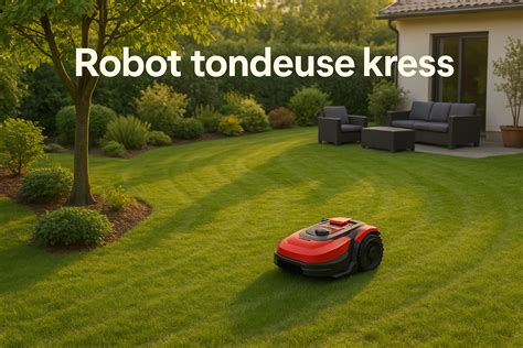 Robot tondeuse Kress montant une pente abrupte