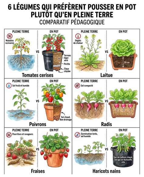Diagramme comparatif : croissance en pot vs croissance en pleine terre pour le développement du tronc.