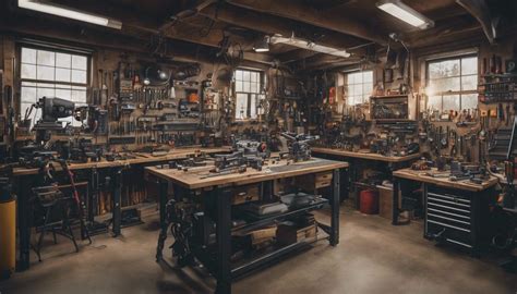 Vue panoramique d'un atelier de mécanique moderne et organisé