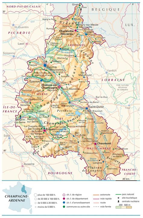 Carte de la région Champagne-Ardenne mettant en évidence les zones de production agricole