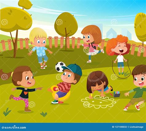 Enfants jouant à des jeux d'eau dans un jardin