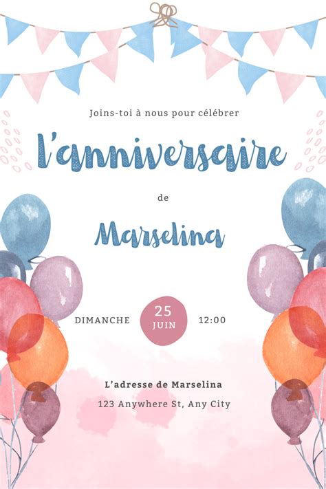 Exemple d'invitation d'anniversaire sur le thème du jardinage