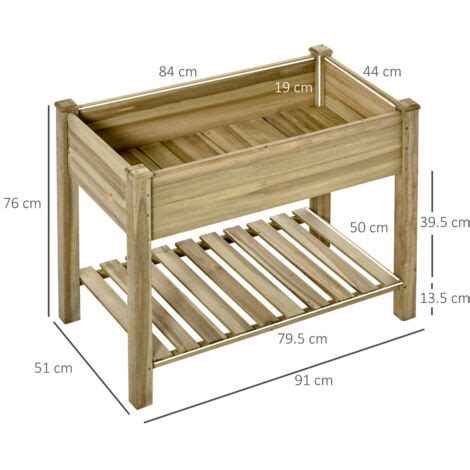 Carré potager avec étagère intégrée et accessoires de jardinage